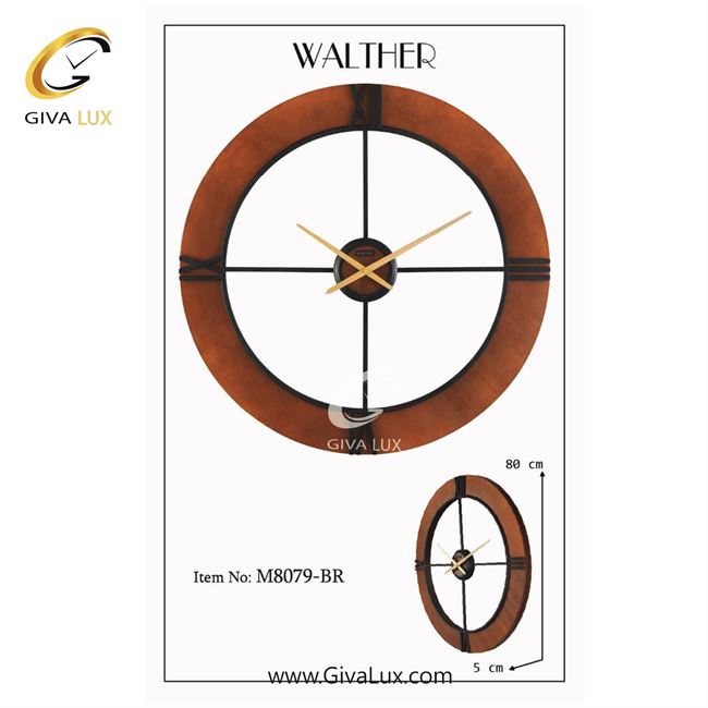 ساعت دیواری اورجینال والتر چوب-آلیاژ فلزی قهوه ای| کد رفرنس 8073BR 8079BR-1.jpg