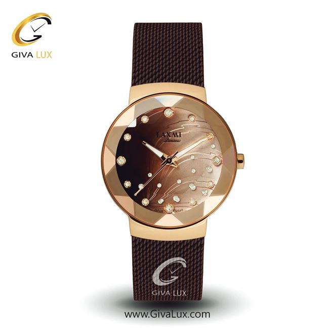 ساعت مچی اورجینال زنانه لاکسمی رزگلد | کافی| گلدار/طرحدار-طلایی-قهوه ای| کد رفرنس 5-8083