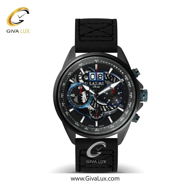 ساعت مچی اورجینال مردانه لاکسمی سه موتوره کرنوگراف تیتانیوم | مشکی| مشکی| کد رفرنس 8105-8