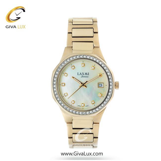 ساعت مچی اورجینال زنانه لاکسمی طلایی | طلایی| سفید صدفی| کد رفرنس 2-8113