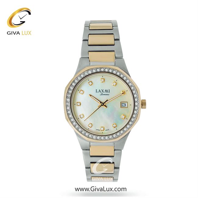 ساعت مچی اورجینال زنانه لاکسمی طلایی-نقره ای | نقره ای-طلایی| سفید صدفی| کد رفرنس 7-8113