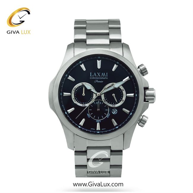 ساعت مچی اورجینال مردانه لاکسمی سه موتوره کرنوگراف نقره ای | نقره ای| سرمه ای| کد رفرنس 4-8115