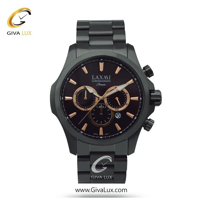 ساعت مچی اورجینال مردانه لاکسمی سه موتوره کرنوگراف تیتانیوم | تیتانیوم(زغالی)| دودی|تیتانیوم| کد رفرنس 9-8115