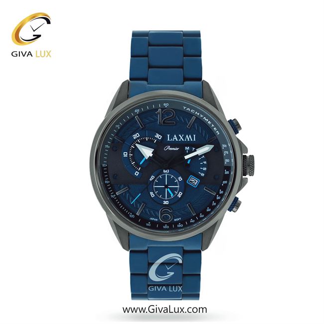 ساعت مچی اورجینال مردانه لاکسمی سه موتوره کرنوگراف تیتانیوم | سرمه ای| سرمه ای| کد رفرنس 2-8117