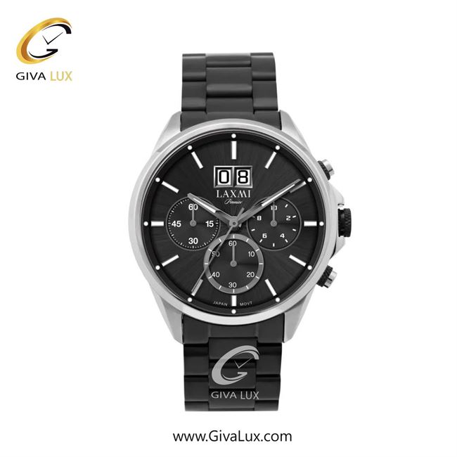 ساعت مچی اورجینال مردانه لاکسمی سه موتوره کرنوگراف نقره ای | مشکی| مشکی| کد رفرنس 2-8118