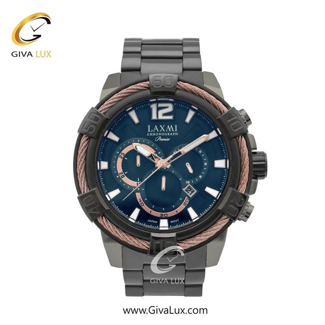 ساعت مچی اورجینال مردانه لاکسمی سه موتوره کرنوگراف رزگلد-تیتانیوم | تیتانیوم| سرمه ای| کد رفرنس 7-8123