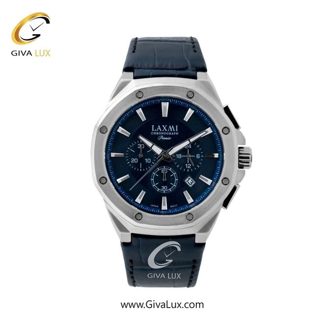 ساعت مچی اورجینال مردانه لاکسمی سه موتوره کرنوگراف نقره ای | سرمه ای| سرمه ای| کد رفرنس 8133-4