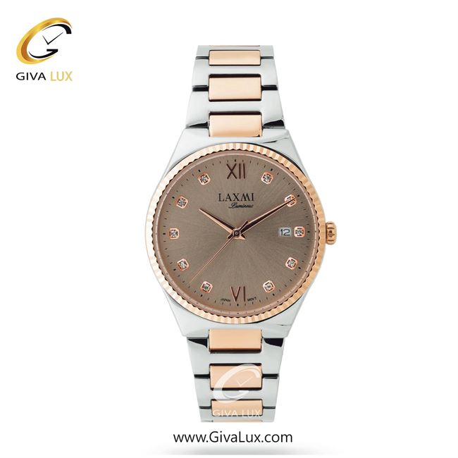 ساعت مچی اورجینال زنانه لاکسمی رزگلد-نقره ای | رزگلد-نقره ای| خاکی| کد رفرنس 1-8134