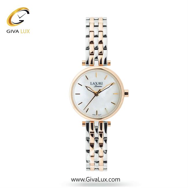 ساعت مچی اورجینال زنانه لاکسمی رزگلد | نقره ای-رزگلد| سفید صدفی| کد رفرنس 10-8138