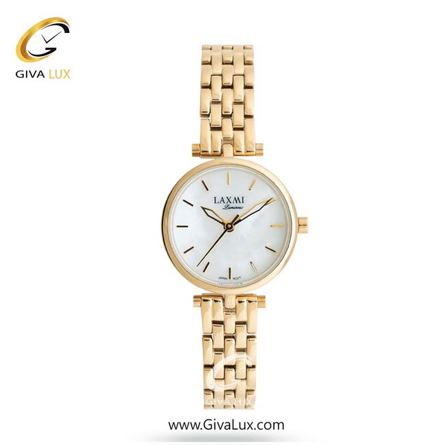 ساعت مچی اورجینال زنانه لاکسمی طلایی | طلایی| سفید صدفی| کد رفرنس 6-8138