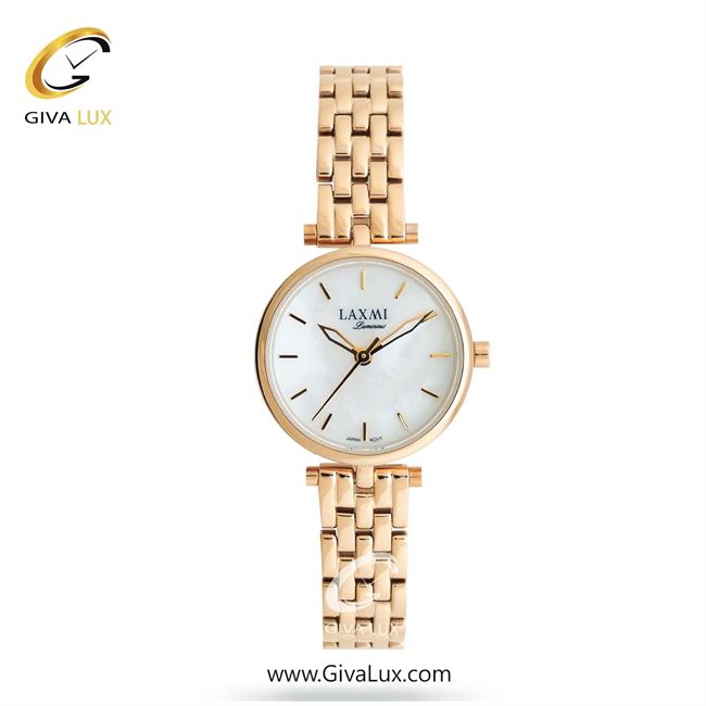 ساعت مچی اورجینال زنانه لاکسمی رزگلد | رزگلد| سفید صدفی| کد رفرنس 8-8138