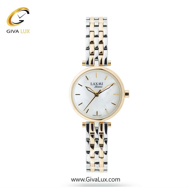 ساعت مچی اورجینال زنانه لاکسمی طلایی | نقره ای-طلایی| سفید صدفی| کد رفرنس 9-8138