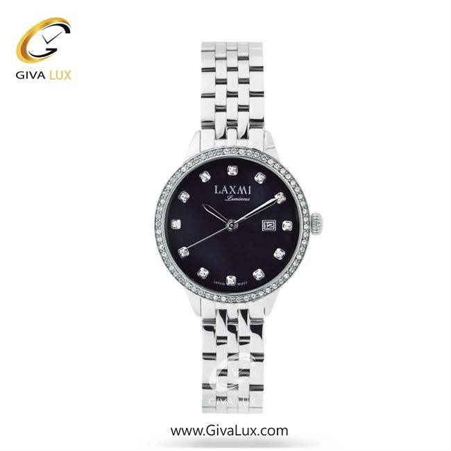 ساعت مچی اورجینال زنانه لاکسمی نقره ای | نقره ای| سرمه ای| کد رفرنس 7-8139