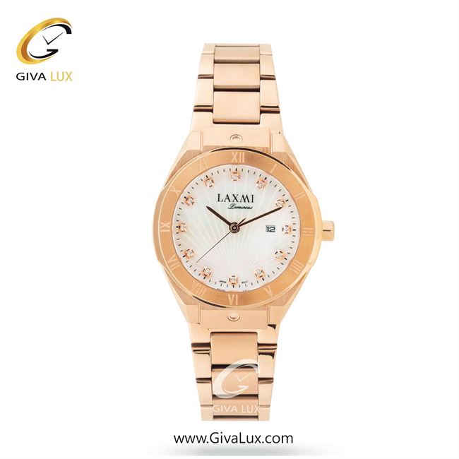 ساعت مچی اورجینال زنانه لاکسمی رزگلد | رزگلد| سفید| کد رفرنس 1-8140