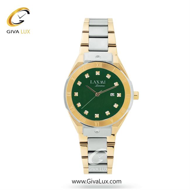 ساعت مچی اورجینال زنانه لاکسمی طلایی-نقره ای | طلایی-نقره ای| سبز| کد رفرنس 6-8140