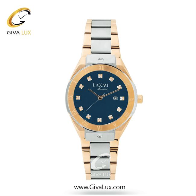 ساعت مچی اورجینال زنانه لاکسمی رزگلد-نقره ای | نقره ای-رزگلد| سرمه ای| کد رفرنس 7-8140