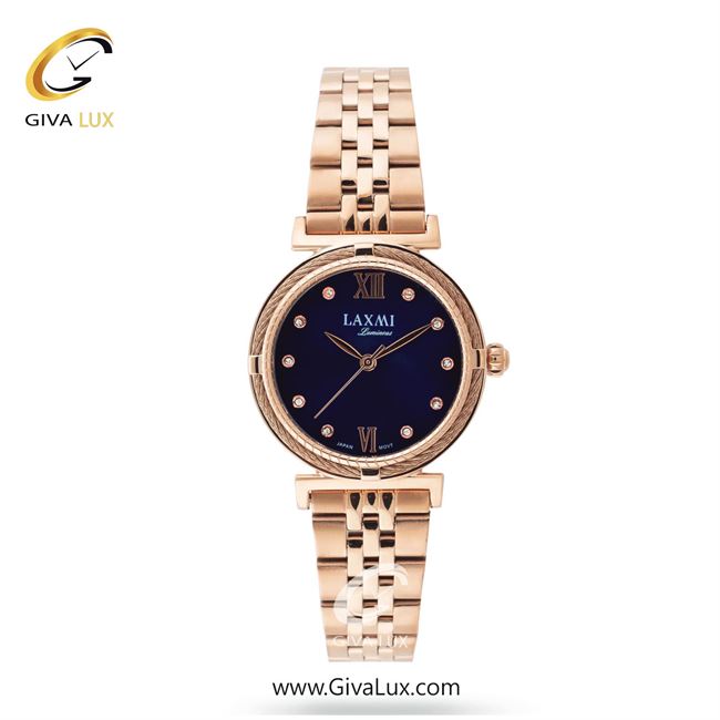 ساعت مچی اورجینال زنانه لاکسمی رزگلد | رزگلد| سرمه ای| کد رفرنس 2-8142