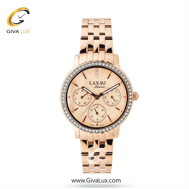 ساعت مچی اورجینال زنانه لاکسمی سه موتوره فول تایم رزگلد | رزگلد| رزگلد| کد رفرنس 2-8143