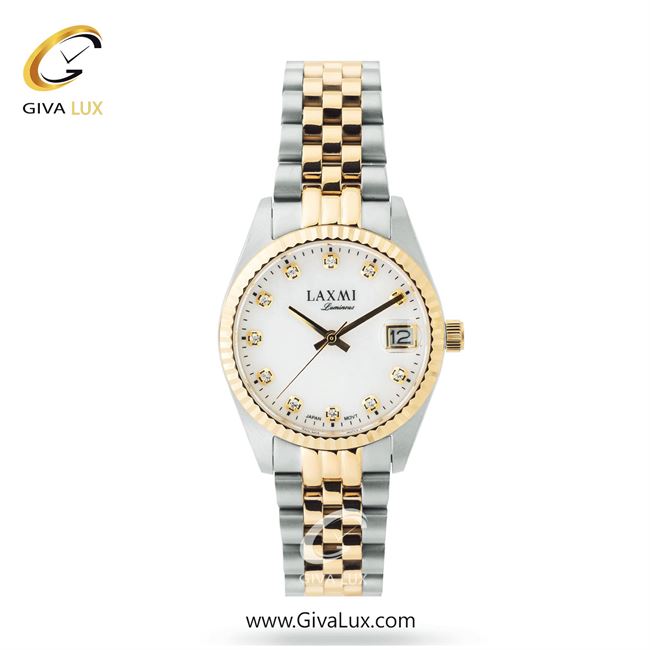 ساعت مچی اورجینال زنانه لاکسمی نقره ای-طلایی | طلایی-نقره ای| سفید| کد رفرنس 1-8145