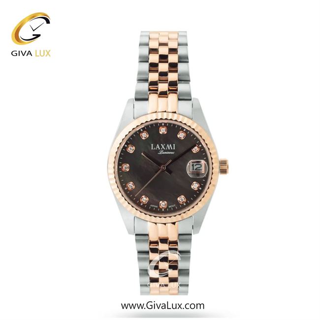ساعت مچی اورجینال زنانه لاکسمی نقره ای-رزگلد | نقره ای-رزگلد| قهوه ای| کد رفرنس 7-8145