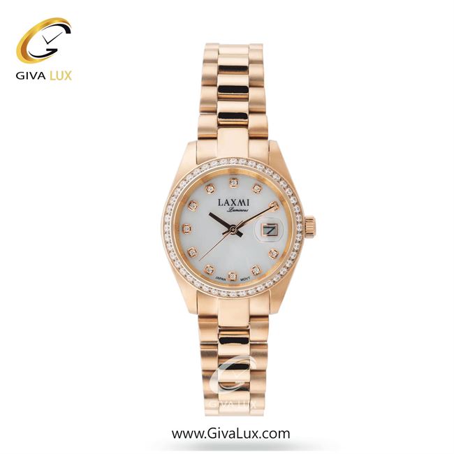 ساعت مچی اورجینال زنانه لاکسمی رزگلد | رزگلد| سفید| کد رفرنس 5-8146