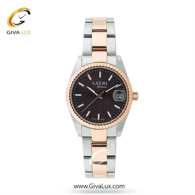 ساعت مچی اورجینال زنانه لاکسمی نقره ای-رزگلد | نقره ای-رزگلد| مشکی| کد رفرنس 5-8147