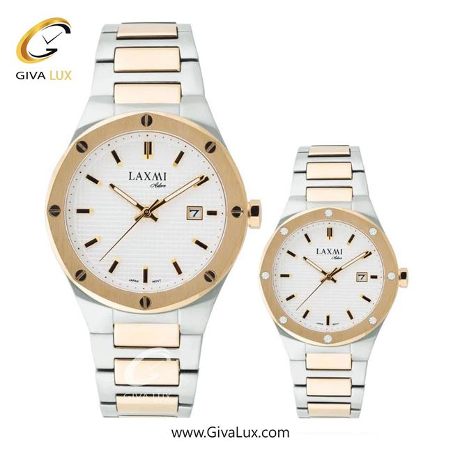 ساعت مچی اورجینال ست لاکسمی رزگلد | نقره ای-رزگلد| سفید| کد رفرنس زنانه: 8148-3L ، مردانه: 8148-3G