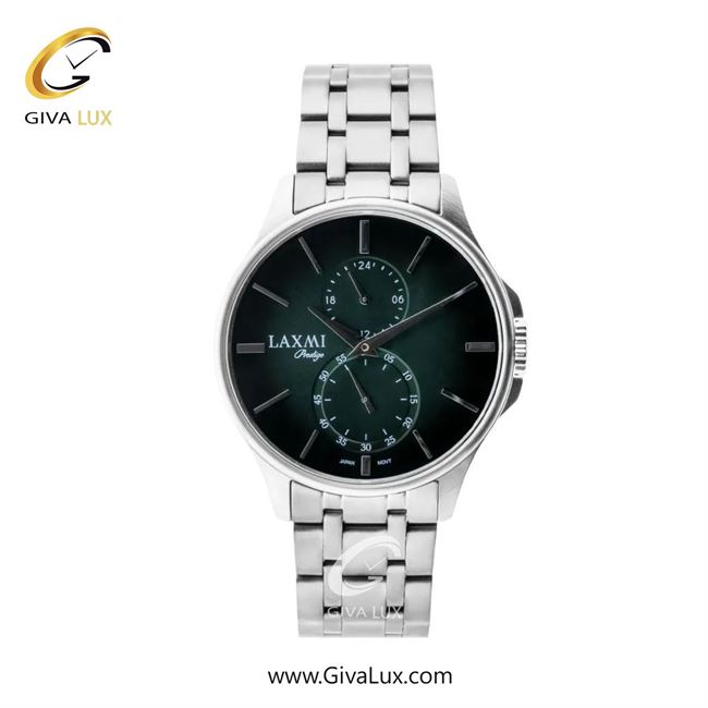 ساعت مچی اورجینال مردانه لاکسمی دو موتوره زیر ثانیه نقره ای | نقره ای| سبز یشمی تیره| کد رفرنس 1-8149