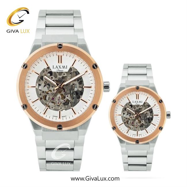 ساعت مچی اورجینال ست لاکسمی رزگلد | نقره ای| سفید| کد رفرنس زنانه: 8151-2L ، مردانه: 8151-2G