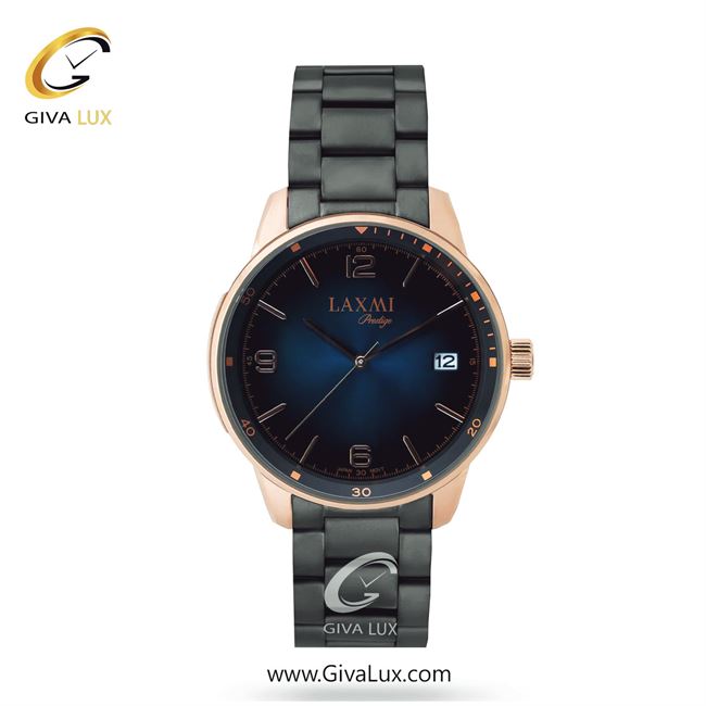 ساعت مچی اورجینال مردانه لاکسمی رزگلد | تیتانیوم(زغالی)| سرمه ای| کد رفرنس 3-8153