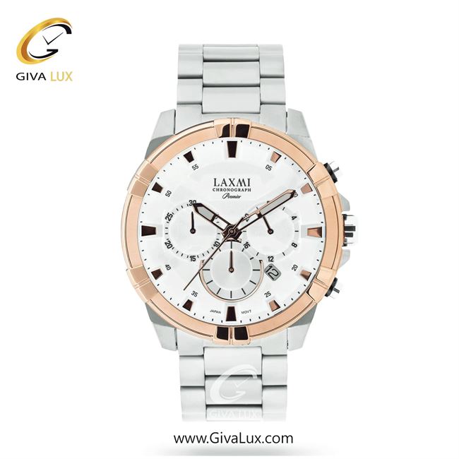 ساعت مچی اورجینال مردانه لاکسمی سه موتوره کرنوگراف رزگلد-نقره ای | نقره ای| سفید| کد رفرنس 6-8158