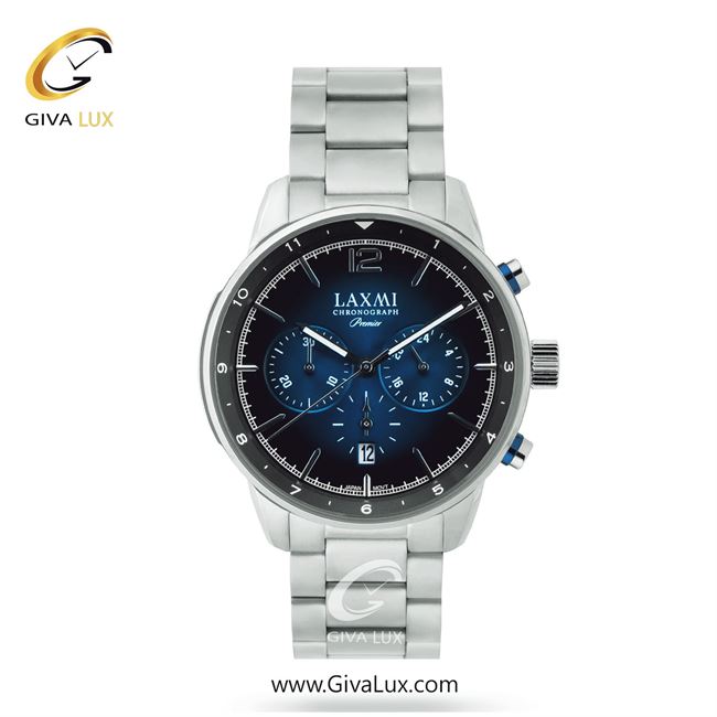 ساعت مچی اورجینال مردانه لاکسمی سه موتوره کرنوگراف نقره ای | نقره ای| سرمه ای-مشکی| کد رفرنس 1-8160