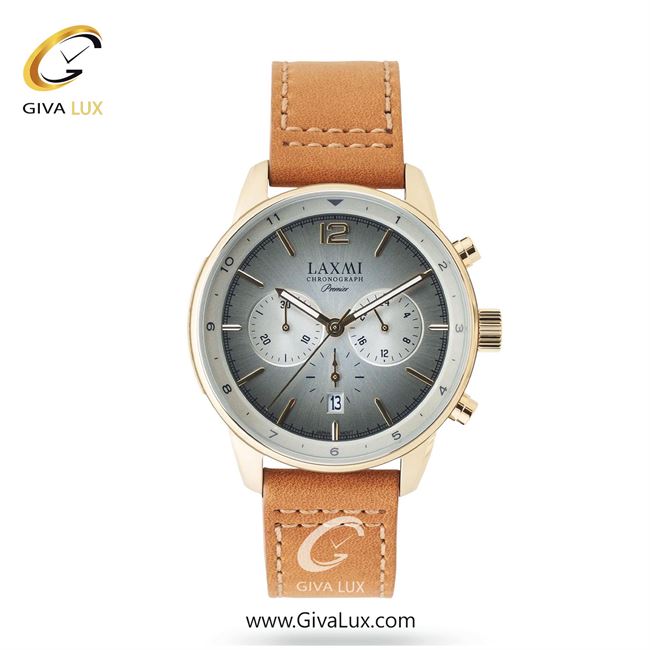 ساعت مچی اورجینال مردانه لاکسمی سه موتوره کرنوگراف رزگلد | عسلی| دودی|تیتانیوم-نقره ای| کد رفرنس 1-8161
