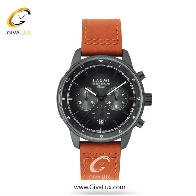 ساعت مچی اورجینال مردانه لاکسمی سه موتوره کرنوگراف تیتانیوم | عسلی| مشکی| کد رفرنس 4-8161