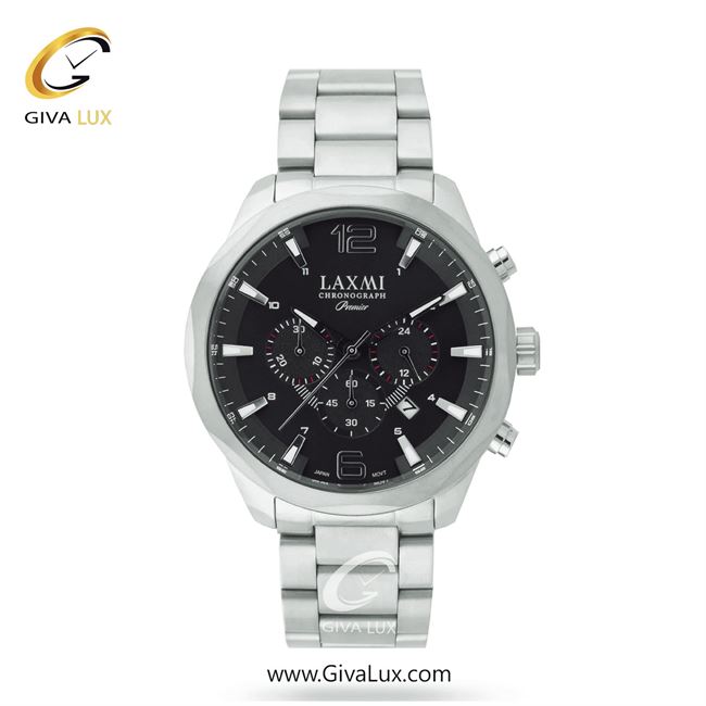 ساعت مچی اورجینال مردانه لاکسمی سه موتوره کرنوگراف نقره ای | نقره ای| مشکی| کد رفرنس 1-8162