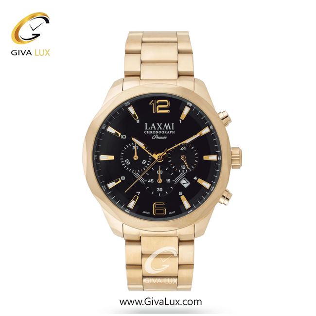 ساعت مچی اورجینال مردانه لاکسمی سه موتوره کرنوگراف طلایی | طلایی| مشکی| کد رفرنس 4-8162