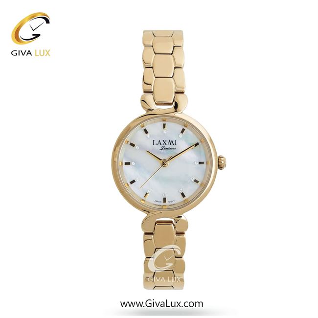ساعت مچی اورجینال زنانه لاکسمی طلایی | طلایی| سفید صدفی| کد رفرنس 3-8164