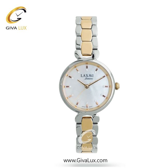 ساعت مچی اورجینال زنانه لاکسمی نقره ای | نقره ای-طلایی| سفید صدفی| کد رفرنس 4-8164