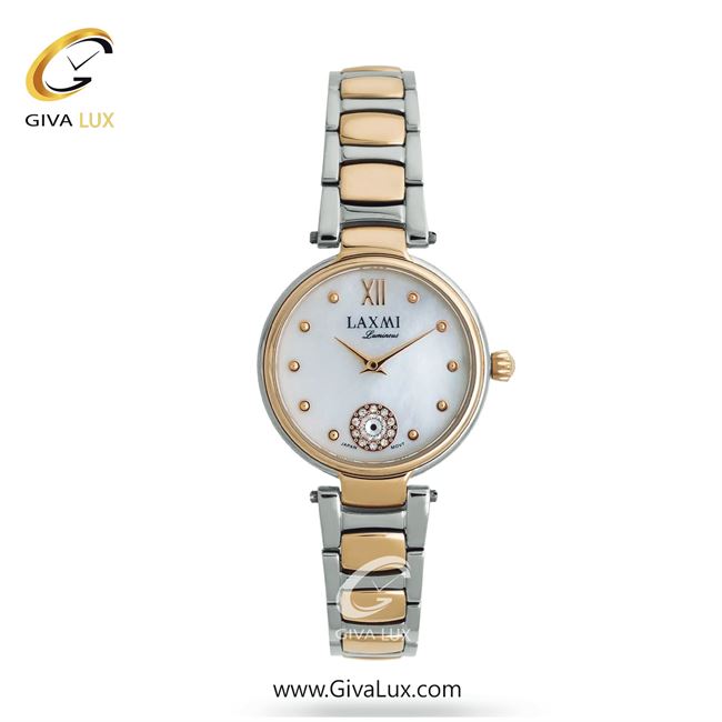 ساعت مچی اورجینال زنانه لاکسمی طلایی-نقره ای | نقره ای-طلایی| سفید صدفی| کد رفرنس 4-8165