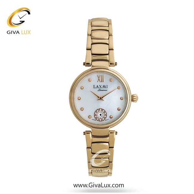 ساعت مچی اورجینال زنانه لاکسمی طلایی | طلایی| سفید صدفی| کد رفرنس 5-8165