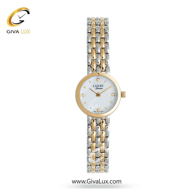 ساعت مچی اورجینال زنانه لاکسمی طلایی | طلایی-نقره ای| سفید صدفی| کد رفرنس 5-8166