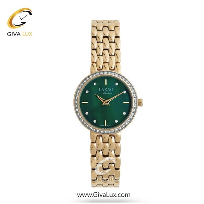 ساعت مچی اورجینال زنانه لاکسمی طلایی | طلایی| سبز یشمی تیره| کد رفرنس 6-8172