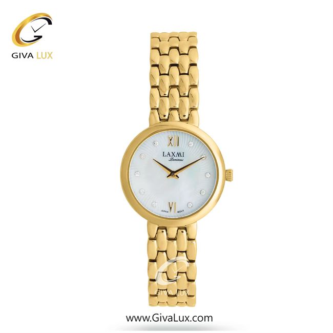 ساعت مچی اورجینال زنانه لاکسمی طلایی | طلایی| سفید صدفی| کد رفرنس 2-8173