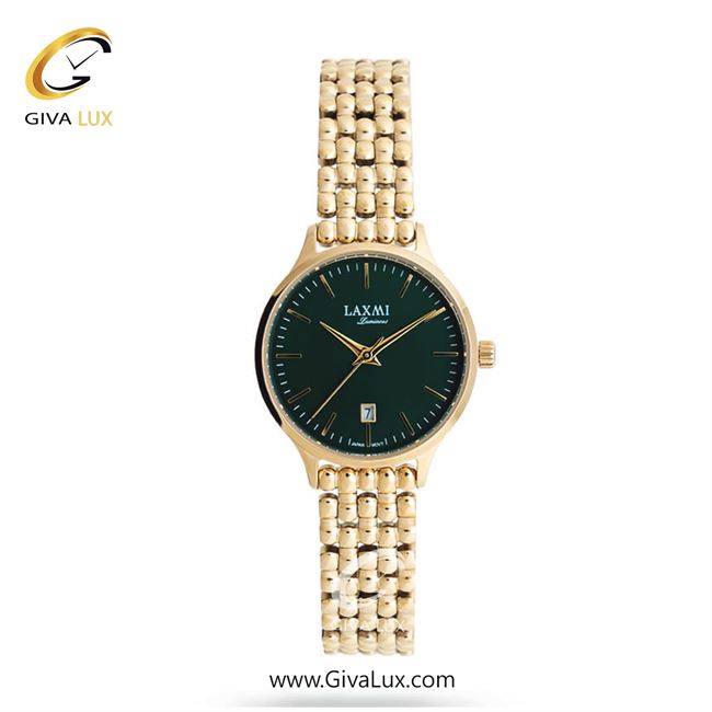 ساعت مچی اورجینال زنانه لاکسمی طلایی | طلایی| سبز یشمی تیره| کد رفرنس 3-8175