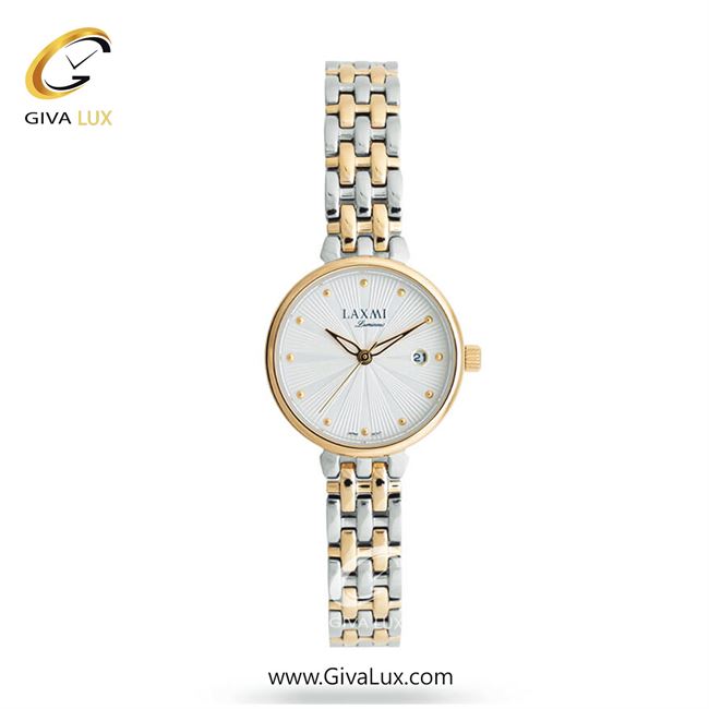 ساعت مچی اورجینال زنانه لاکسمی طلایی | طلایی-نقره ای| سفید| کد رفرنس 5-8176