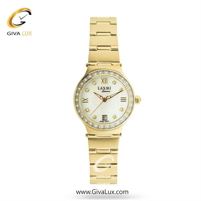ساعت مچی اورجینال زنانه لاکسمی طلایی | طلایی| سفید صدفی| کد رفرنس 2-8177