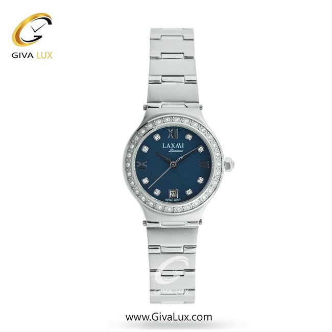 ساعت مچی اورجینال زنانه لاکسمی نقره ای | نقره ای| سرمه ای| کد رفرنس 3-8177