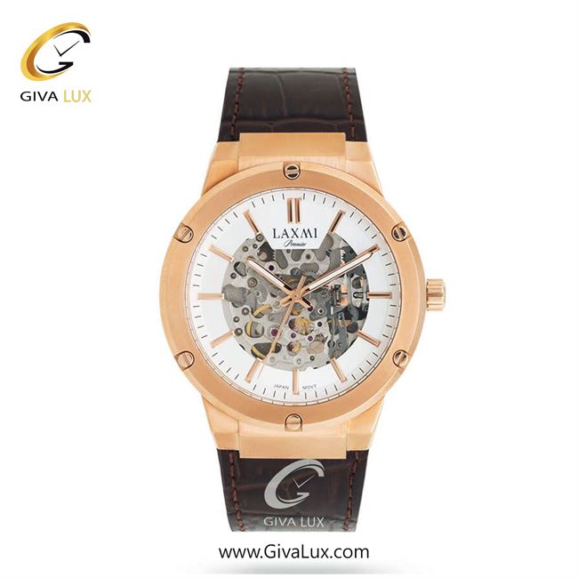 ساعت مچی اورجینال مردانه لاکسمی رزگلد | قهوه ای| سفید| کد رفرنس 5-8179