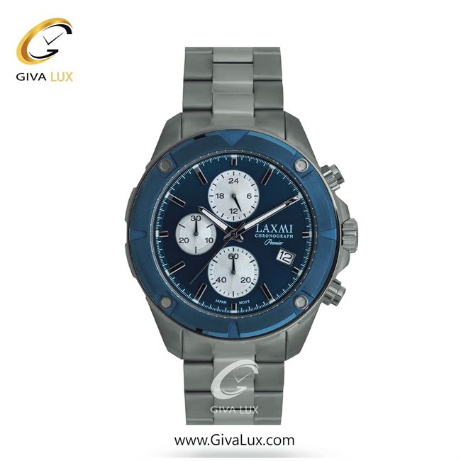 ساعت مچی اورجینال مردانه لاکسمی سه موتوره کرنوگراف آبی-تیتانیوم | تیتانیوم(زغالی)| سرمه ای| کد رفرنس 4-8180