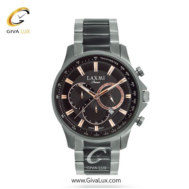 ساعت مچی اورجینال مردانه لاکسمی سه موتوره کرنوگراف تیتانیوم | مشکی-تیتانیوم(زغالی)| دودی|تیتانیوم-قهوه ای| کد رفرنس 5-8182